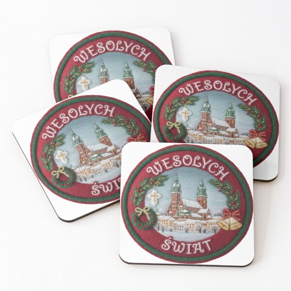 Item preview, Felt Krakow Snowy Cityscape Emblem – Wesołych Świąt Polish Christmas Badge designed and sold by Imaginarium of Chaos falcon88 .
