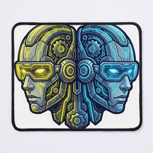 Item preview, Cyberpunk Gemini - Neon Twin Cyborgs designed and sold by AI Experiment Lab.
