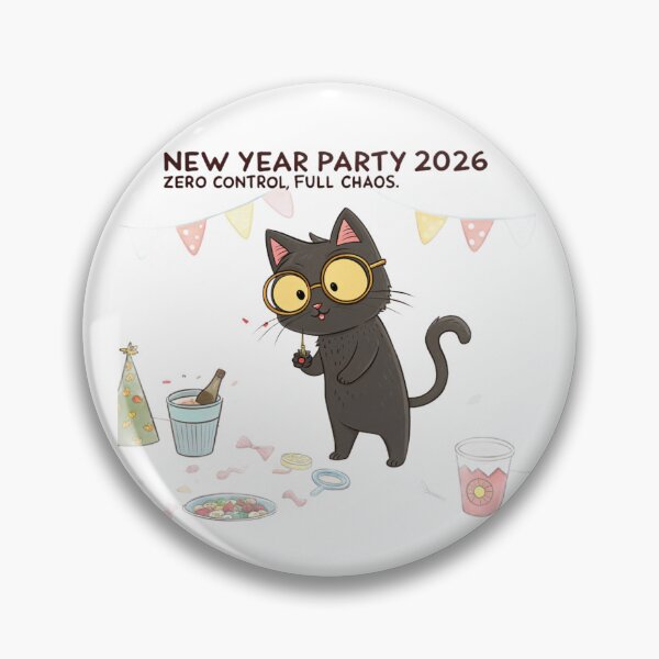 Item preview, New Year Party 2026 | Funny Black Cat Illustration designed and sold by VivoStudio.