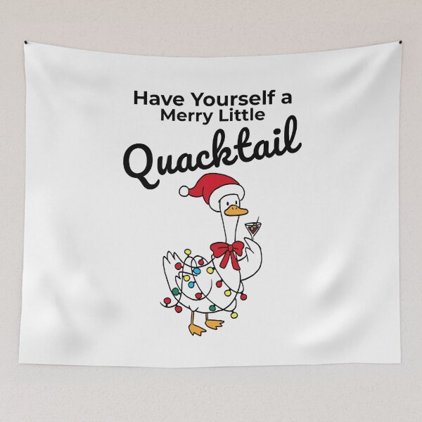 Item preview, Have Yourself a Merry Little Quacktail - Funny Christmas Duck designed and sold by Anniko Art Studio.