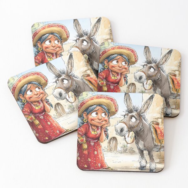 Item preview, Charming Illustration of a Girl and Her Donkey designed and sold by Artessie.