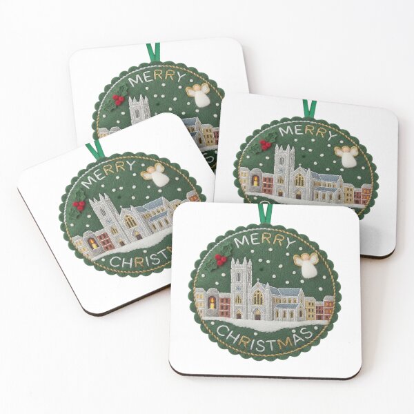 Item preview, Felt Munich Snowy Skyline Emblem – Frohe Weihnachten German Christmas Badge designed and sold by Imaginarium of Chaos falcon88 .