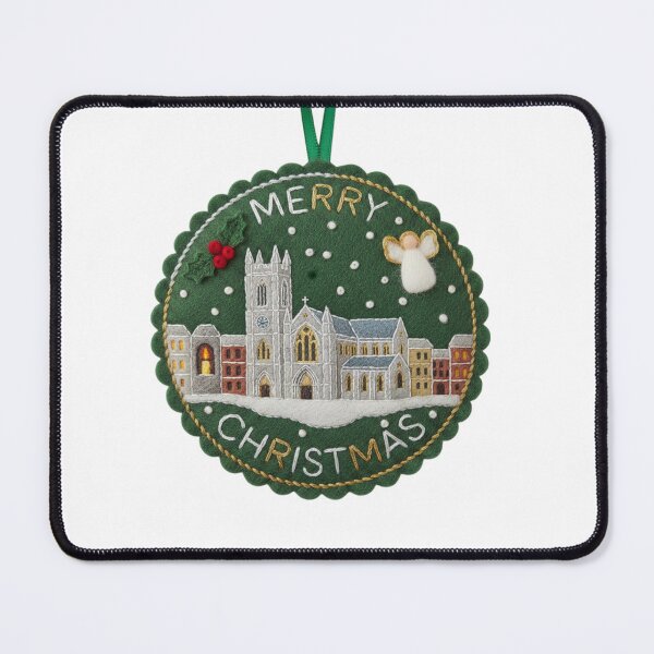 Item preview, Felt Munich Snowy Skyline Emblem – Frohe Weihnachten German Christmas Badge designed and sold by Imaginarium of Chaos falcon88 .