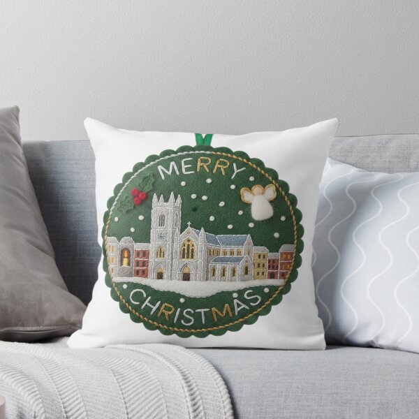 Item preview, Felt Munich Snowy Skyline Emblem – Frohe Weihnachten German Christmas Badge designed and sold by Imaginarium of Chaos falcon88 .