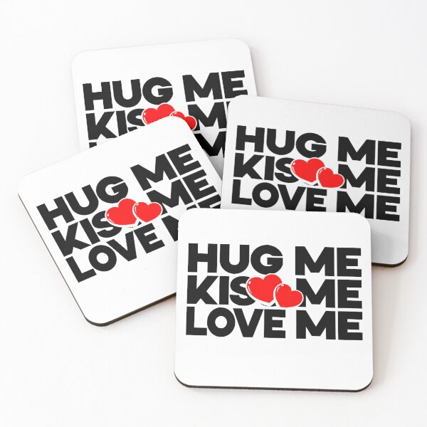 Item preview, HUG ME KISS ME LOVE ME,  Typography Valentine's Day quotes design for Lovers designed and sold by HGstudioDesign.