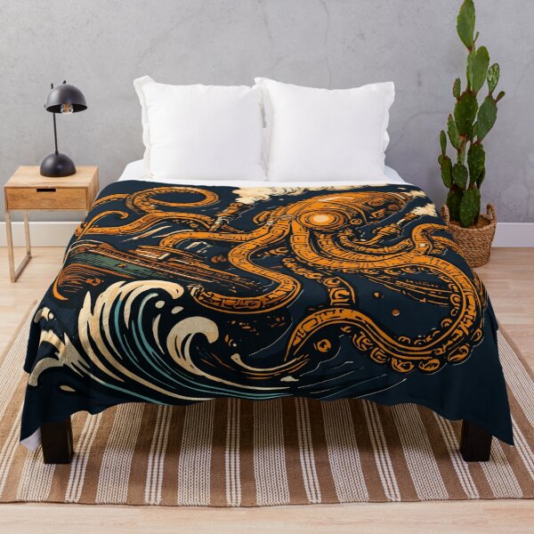 Item preview, Steampunk Octopus – Mechanical Kraken vs Ship Vintage Nautical Art designed and sold by SeoulInkSoul.