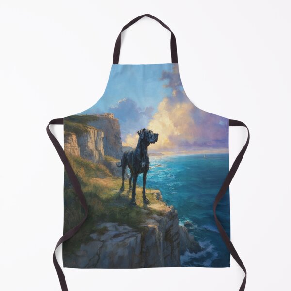Item preview, A noble Great Dane standing proudly on a cliff overlooking the sea, Dogs in Motion designed and sold by CDC40.