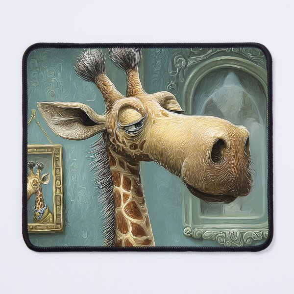 Item preview, Elegant Giraffe Holding a Glass in a Stylish Setting designed and sold by Artessie.