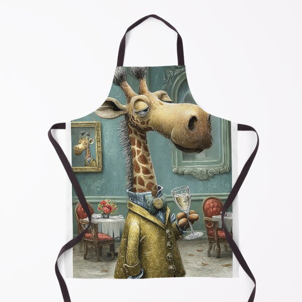 Item preview, Elegant Giraffe Holding a Glass in a Stylish Setting designed and sold by Artessie.