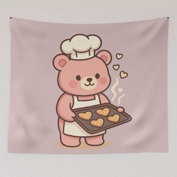 Item preview, Kawaii Baking Bear T-Shirt – Cute Chef Bear with Heart Cookie Design designed and sold by KDesignCrafts.
