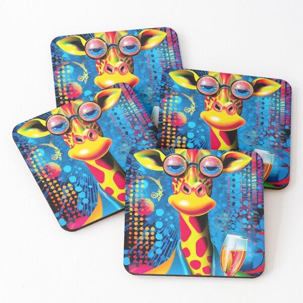 Item preview, Colorful Giraffe in Stylish Glasses and Suit designed and sold by Artessie.