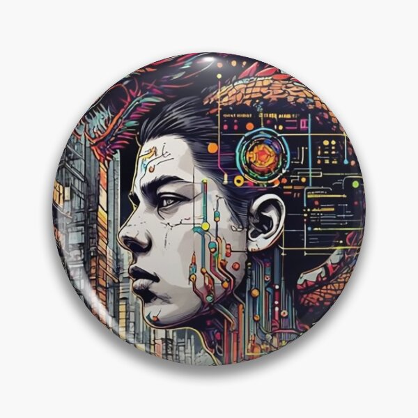 Item preview, Cyberpunk Youth with Ornate Red Dragon Overlay designed and sold by newvisionart191.