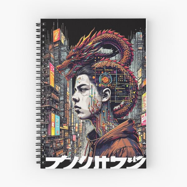 Item preview, Cyberpunk Youth with Ornate Red Dragon Overlay designed and sold by newvisionart191.