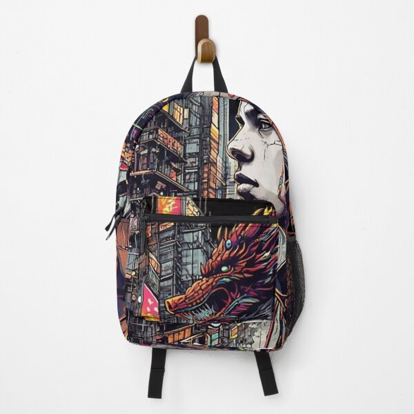 Item preview, Cyberpunk Youth with Ornate Red Dragon Overlay designed and sold by newvisionart191.