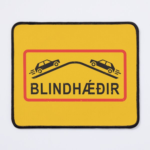 Item preview, Tourist Iceland Caution Sign - The "Blind Hill" sign, Iceland designed and sold by studio838.