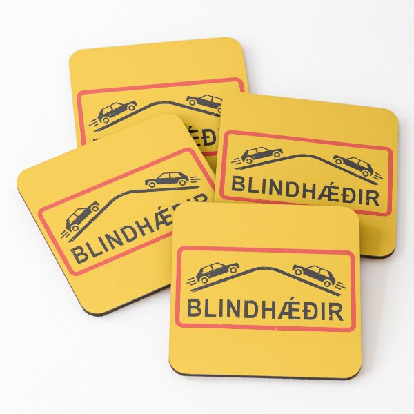 Item preview, Tourist Iceland Caution Sign - The "Blind Hill" sign, Iceland designed and sold by studio838.
