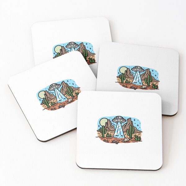 Item preview, Watching UFO — Retro Western Desert Alien Art designed and sold by Colorful-Garden.