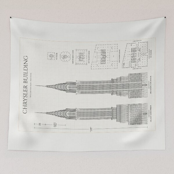Item preview, Chrysler Building (Ivory Brown Grid) designed and sold by BGALAXY.
