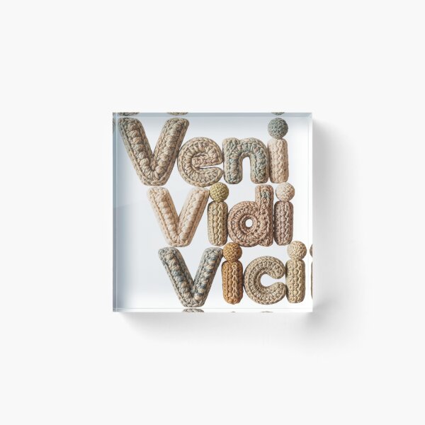 Item preview, Crocheted Veni Vidi Vici Latin Text Typography designed and sold by newvisionart191.