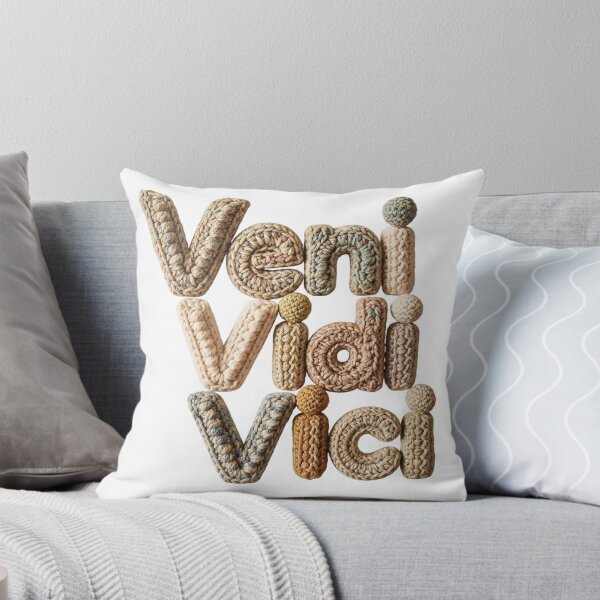 Item preview, Crocheted Veni Vidi Vici Latin Text Typography designed and sold by newvisionart191.