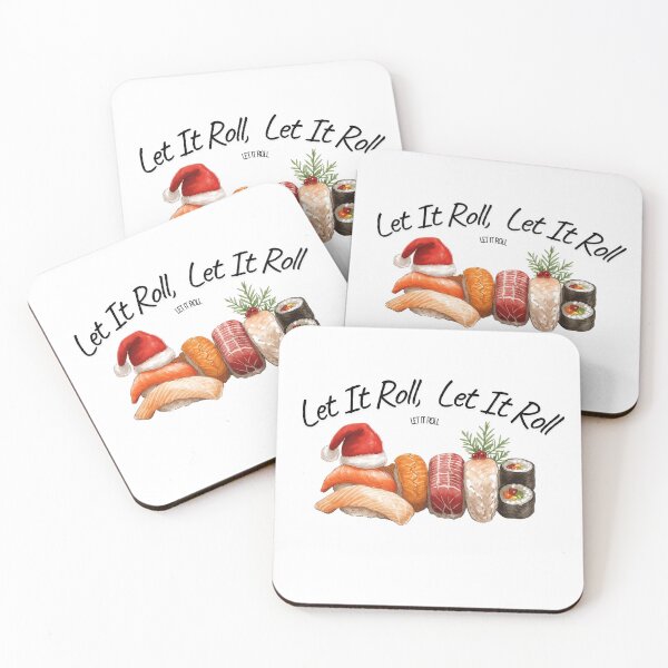 Item preview, Let It Roll – Funny Christmas Sushi Lover Holiday Design designed and sold by MiszungART.