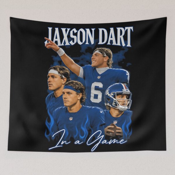 Item preview, Jaxson Dart In-Game Bootleg Shirt Design: NY Giants Vintage NFL Tee Graphic – Rookie QB Action Fan Art for Retro Tailgates & Holiday Game Day Fits designed and sold by WAUZ.
