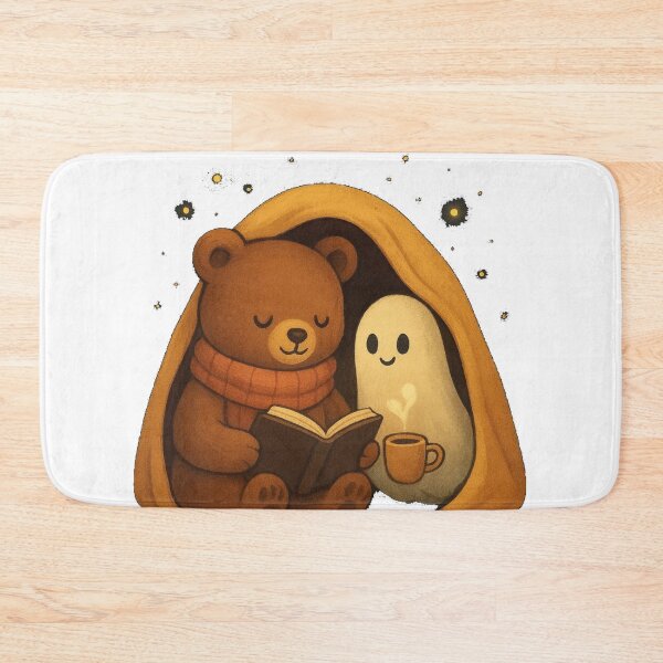 Item preview, Cozy Book Nights > Party Nights Shirt – Cute Bear Ghost Reading Tee designed and sold by KDesignCrafts.
