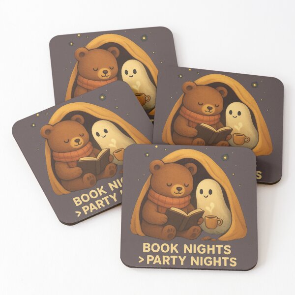 Item preview, Cozy Book Nights > Party Nights Shirt – Cute Bear Ghost Reading Tee designed and sold by KDesignCrafts.