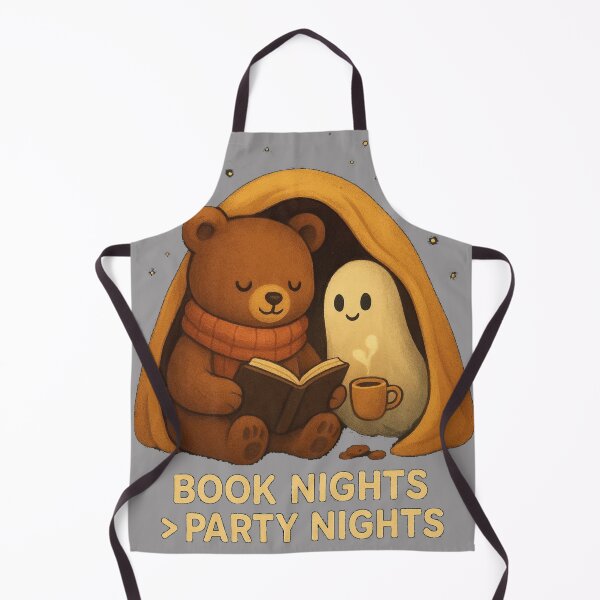 Item preview, Cozy Book Nights > Party Nights Shirt – Cute Bear Ghost Reading Tee designed and sold by KDesignCrafts.
