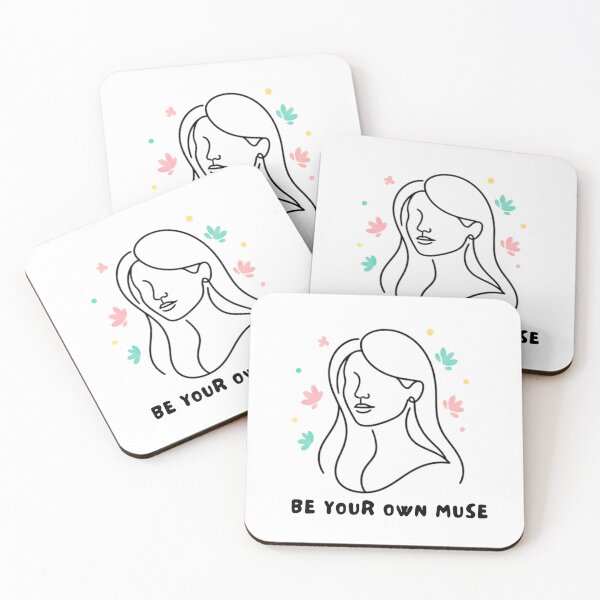 Item preview, Be Your Own Muse with This Stunning Minimalist Woman Line Art Design with Floral Sprinkles and Pastel Leaves. designed and sold by BlumeArt.