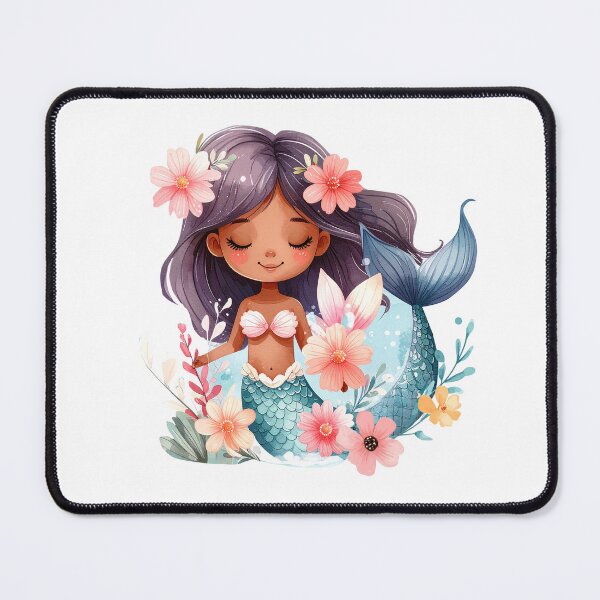 Item preview, Cute Dark-Skinned Mermaid Illustration designed and sold by Rutvain.