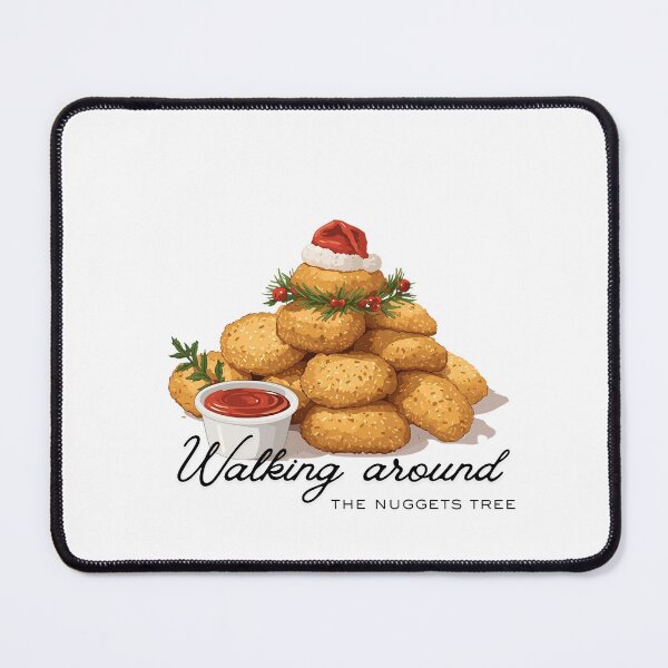 Item preview, Walking Around the Nuggets Tree – Christmas Chicken Nugget Art designed and sold by MiszungART.