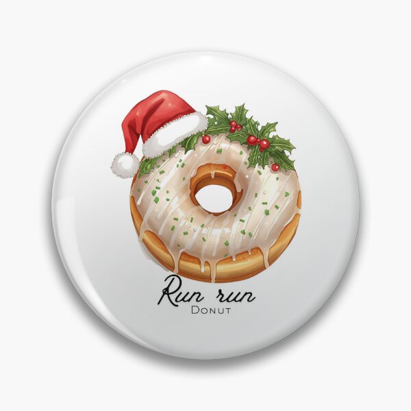 Item preview, Run Run Donut – Cute Christmas Donut Holiday Illustration designed and sold by MiszungART.