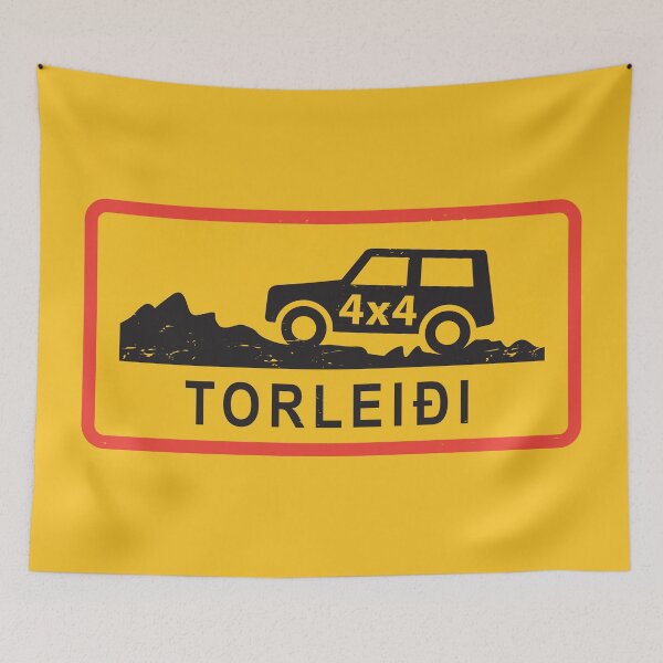 Item preview, Iceland Caution Sign - Torleidi, Mountain road, Extremely difficult terrain designed and sold by studio838.