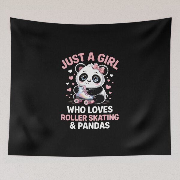 Item preview, just a girl who loves roller skating and pandas, designed and sold by jkrphoto.