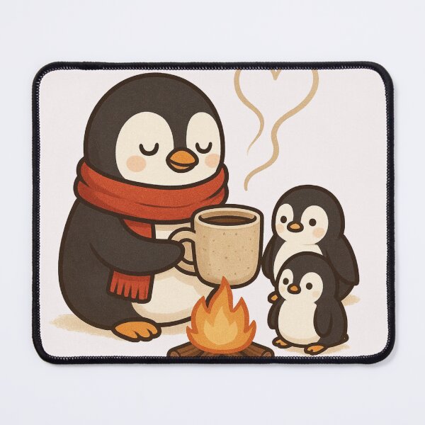 Item preview, Cute Penguin Family Hot Cocoa Campfire T-Shirt | Cozy Winter Tee Gift designed and sold by KDesignCrafts.