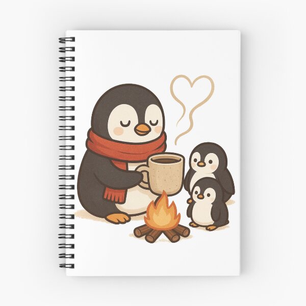 Item preview, Cute Penguin Family Hot Cocoa Campfire T-Shirt | Cozy Winter Tee Gift designed and sold by KDesignCrafts.