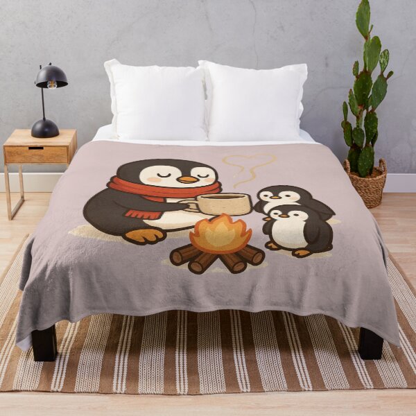 Item preview, Cute Penguin Family Hot Cocoa Campfire T-Shirt | Cozy Winter Tee Gift designed and sold by KDesignCrafts.