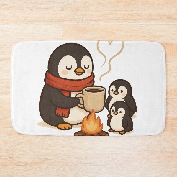 Item preview, Cute Penguin Family Hot Cocoa Campfire T-Shirt | Cozy Winter Tee Gift designed and sold by KDesignCrafts.