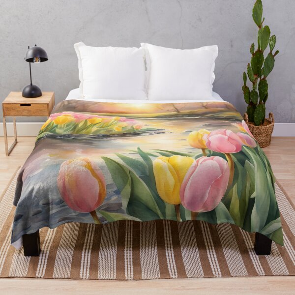 Item preview, Pink and Yellow Tulips by Creek designed and sold by CalmnessbyChoice.