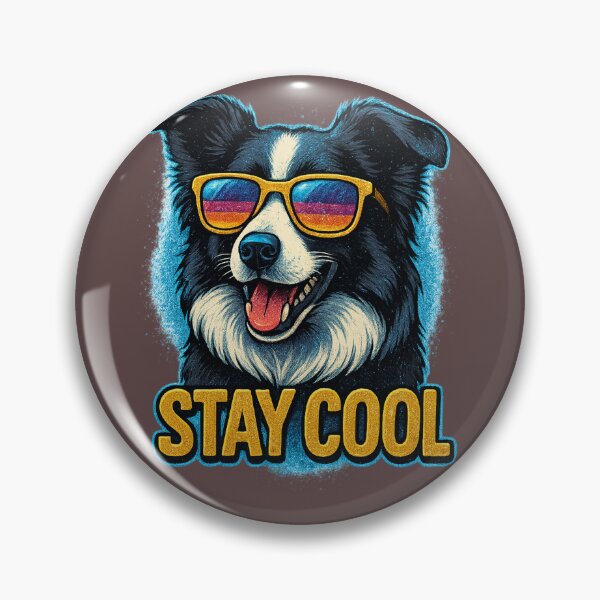 Item preview, Stay Cool – Retro Border Collie Design designed and sold by © Zenscape Studio 2025.