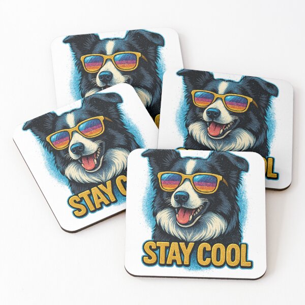 Item preview, Stay Cool – Retro Border Collie Design designed and sold by © Zenscape Studio 2025.