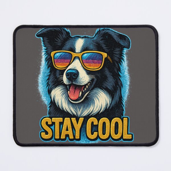 Item preview, Stay Cool – Retro Border Collie Design designed and sold by © Zenscape Studio 2025.