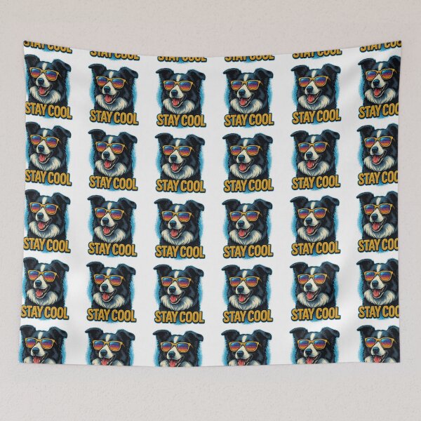 Item preview, Stay Cool – Retro Border Collie Design designed and sold by © Zenscape Studio 2025.