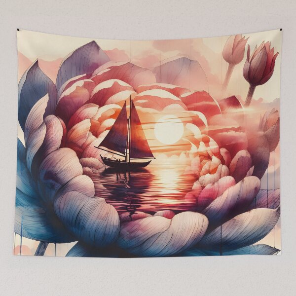 Item preview, Flower Boat, Ai Generated Art  designed and sold by ACC .
