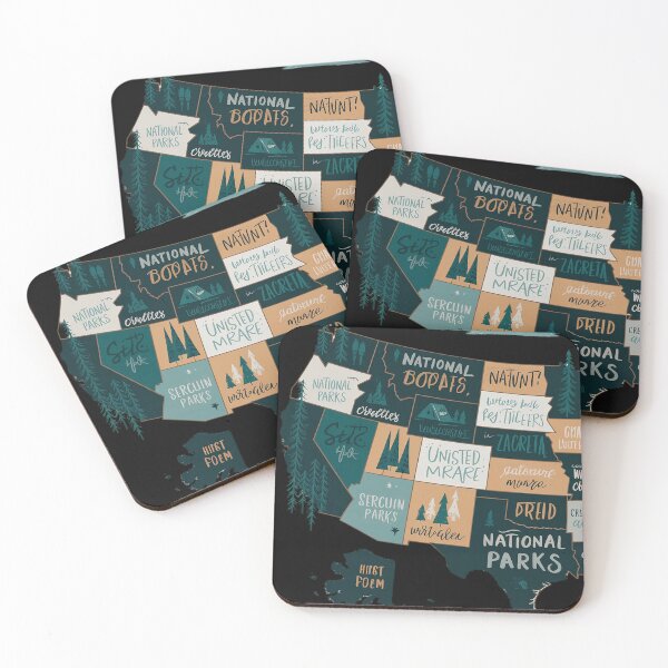 Item preview, National Parks Map Hiking Travel Camping Outdoors USA designed and sold by InspiredFoul.