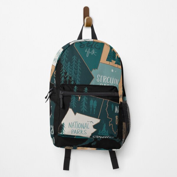 Item preview, National Parks Map Hiking Travel Camping Outdoors USA designed and sold by InspiredFoul.