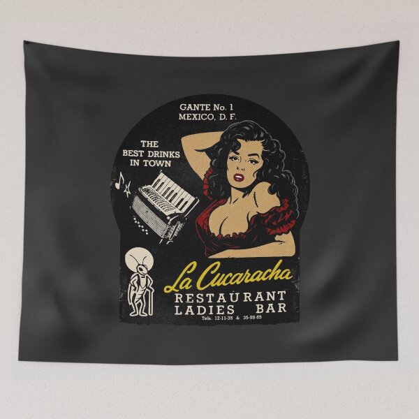 Item preview, Vintage Cucaracha Mexican Dive Bar designed and sold by Kujo Dangerous Vintage.