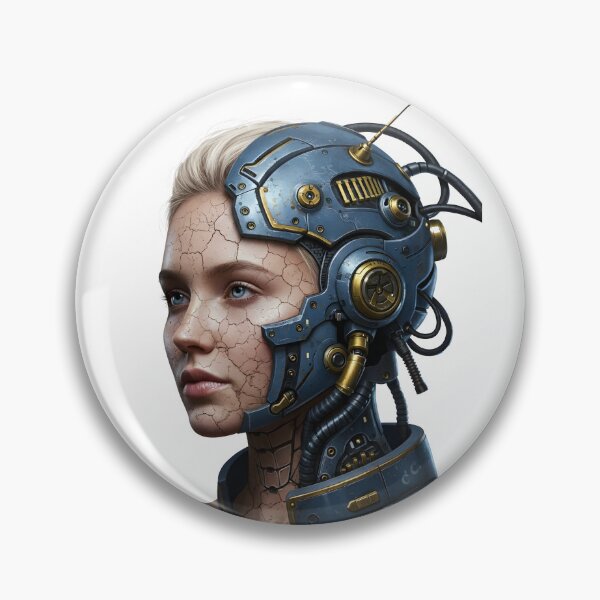 Item preview, Steampunk Cyborg Woman Portrait – Futuristic Sci-Fi Art Print | Cyberpunk Android Wall Decor | Mechanical Girl Illustration designed and sold by R-B-Colors.