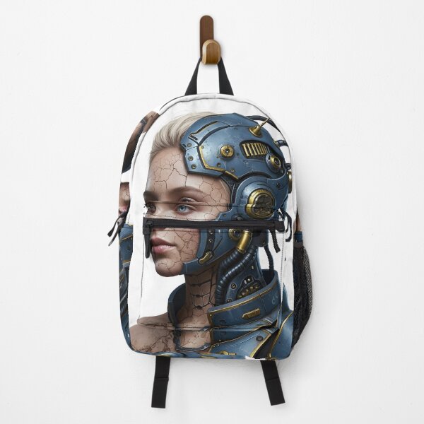 Item preview, Steampunk Cyborg Woman Portrait – Futuristic Sci-Fi Art Print | Cyberpunk Android Wall Decor | Mechanical Girl Illustration designed and sold by R-B-Colors.